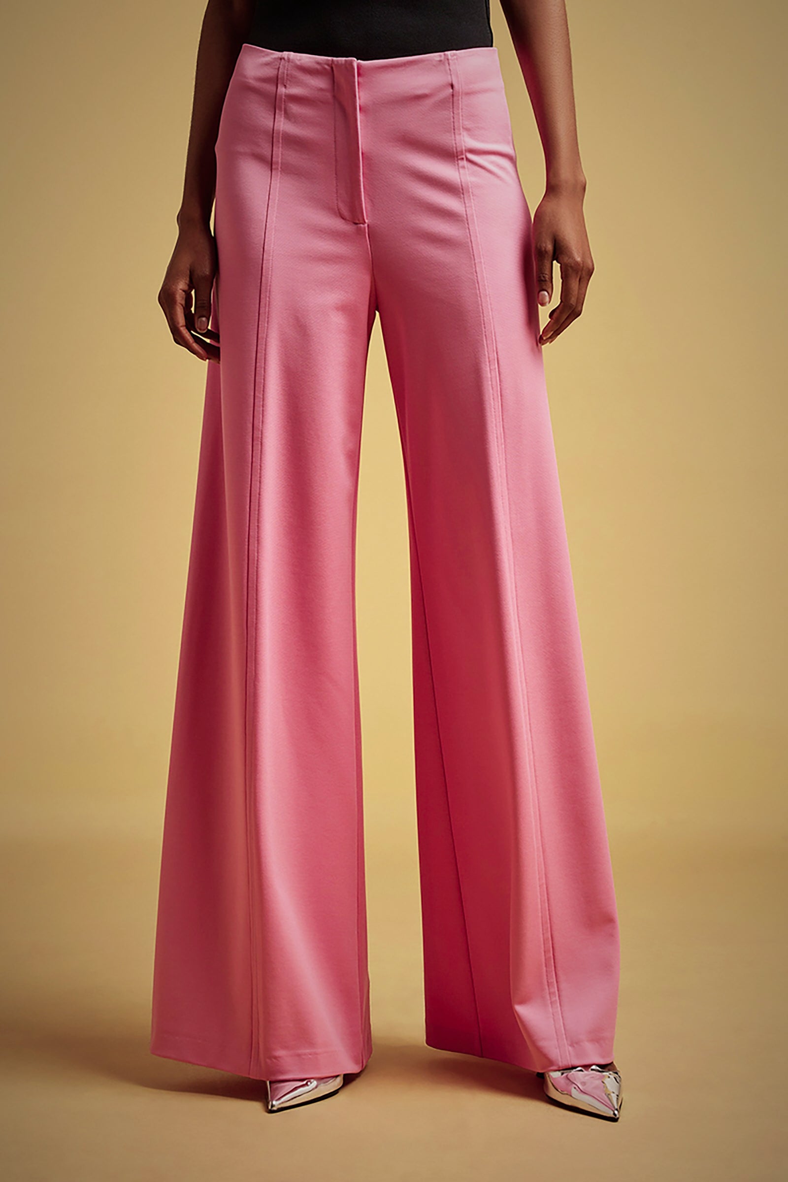 SHINY MILANO STITCH PALAZZO PANTS