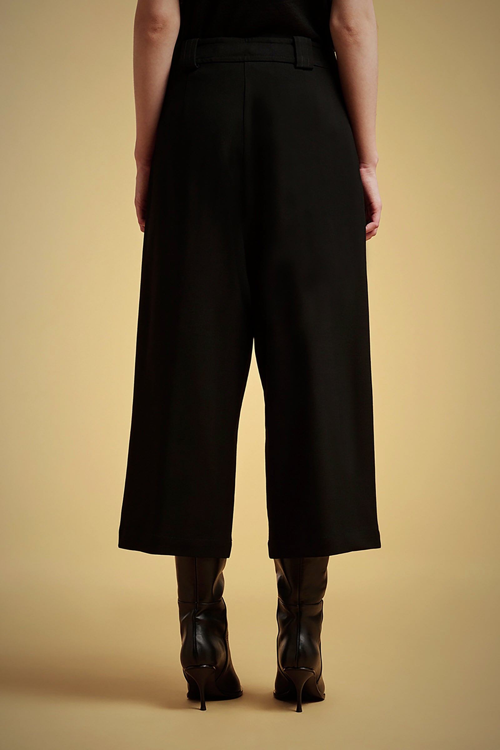 VISCOSE-WOOL CROPPED TROUSERS