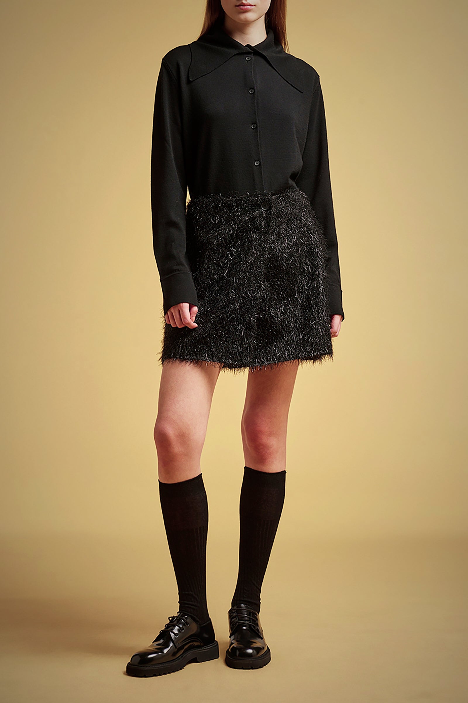 LUREX  FRINGED MINI SKIRT