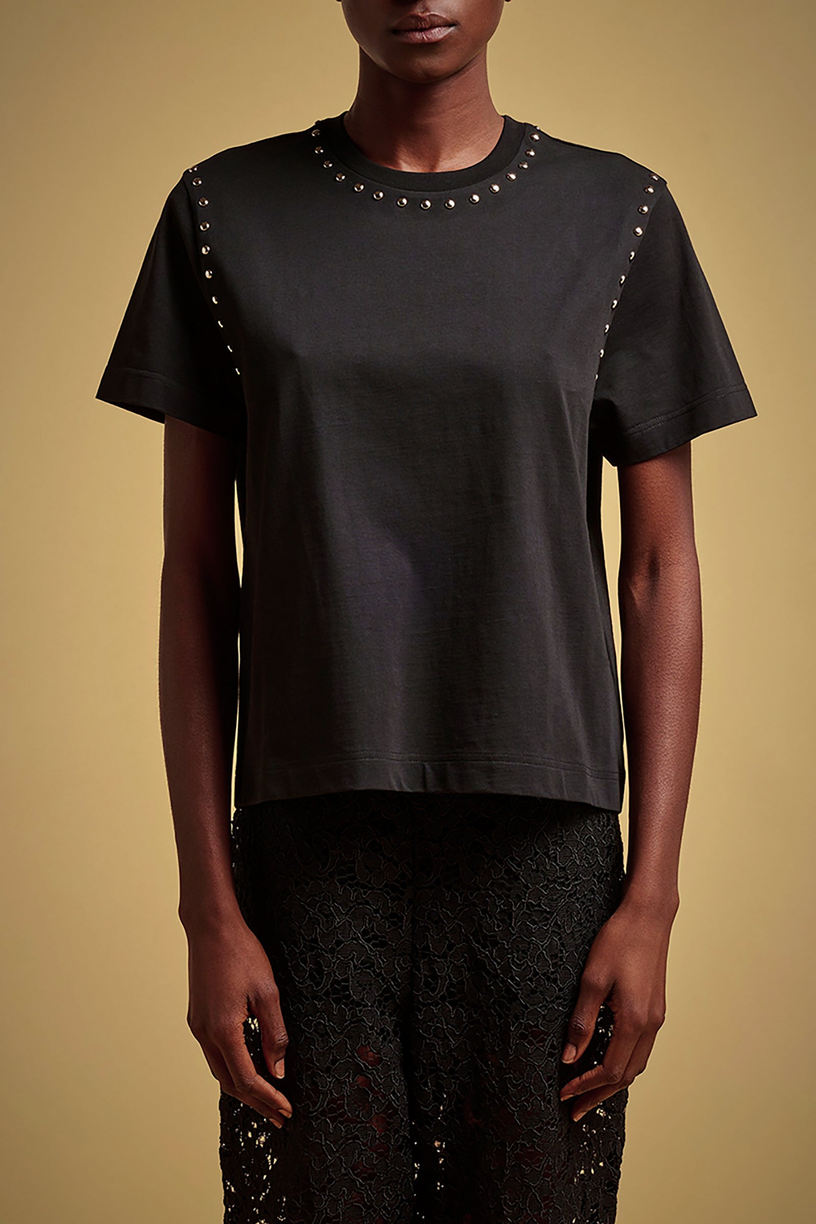 COTTON STUDDED T-SHIRT